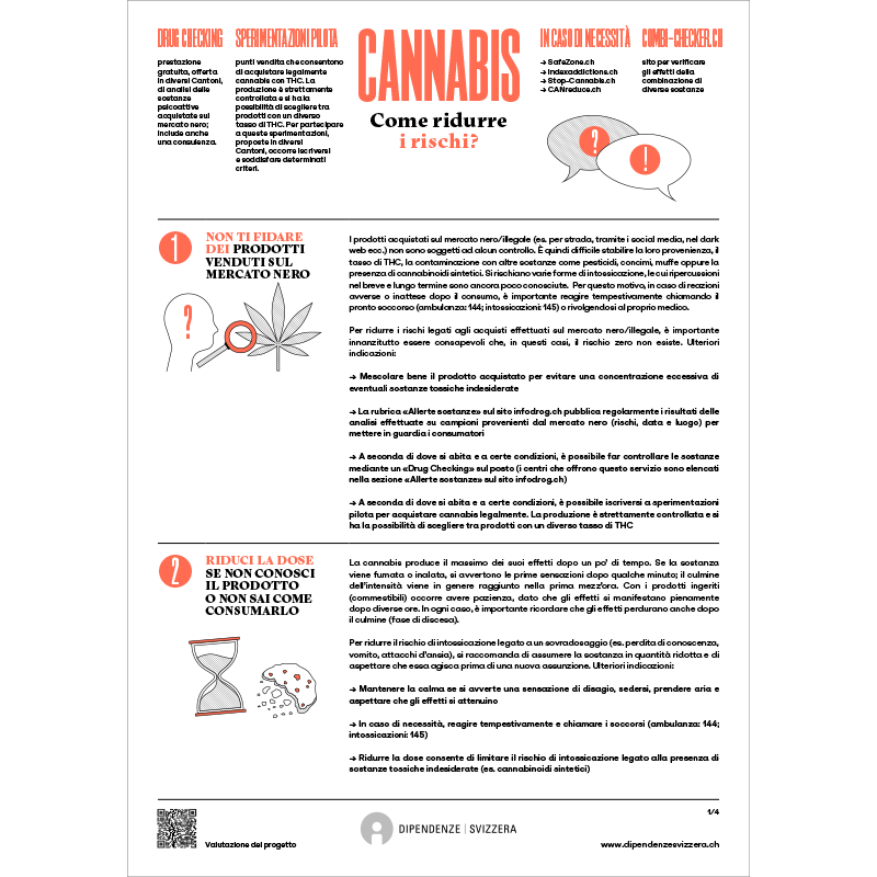 Foglio informativo cannabis e riduzione del rischio