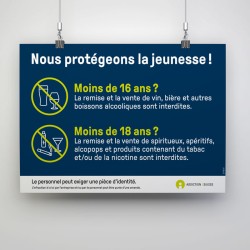 Panneau - pour la protection de la jeunesse (alcool + tabac)