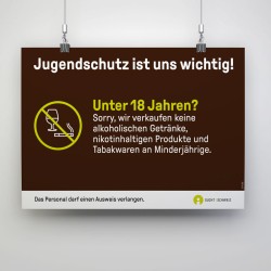 Plakat - für den Jugendschutz (Alkohol + Tabak) -18